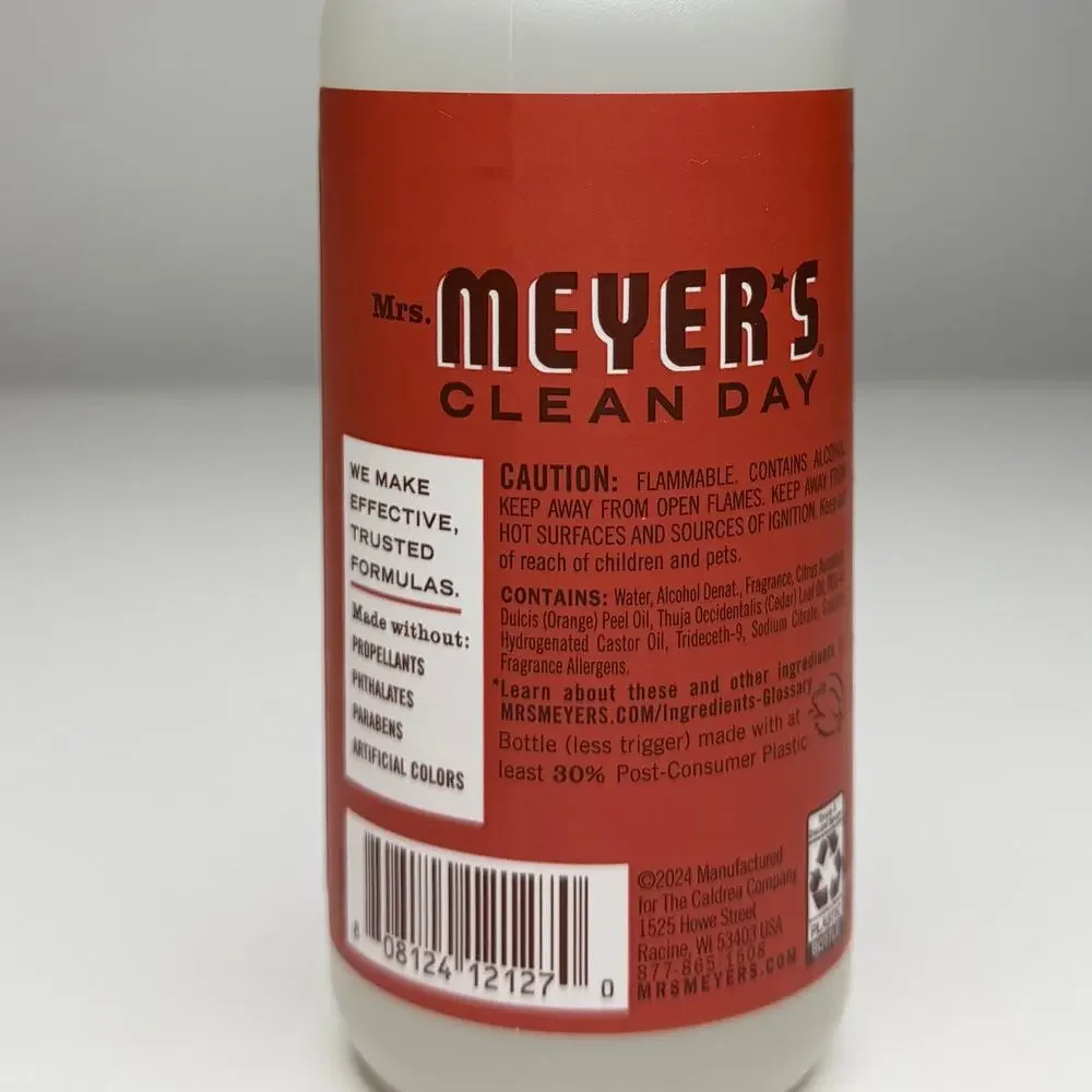 Set of 2 — Mrs. Meyers Tomato Vine Summer Scent Room Freshener Spray Bottles 8oz